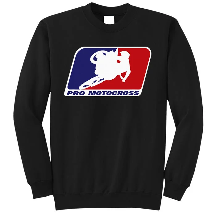 Motocross Pro Gift For Women Blue & Red Dirt Bike Tall Sweatshirt