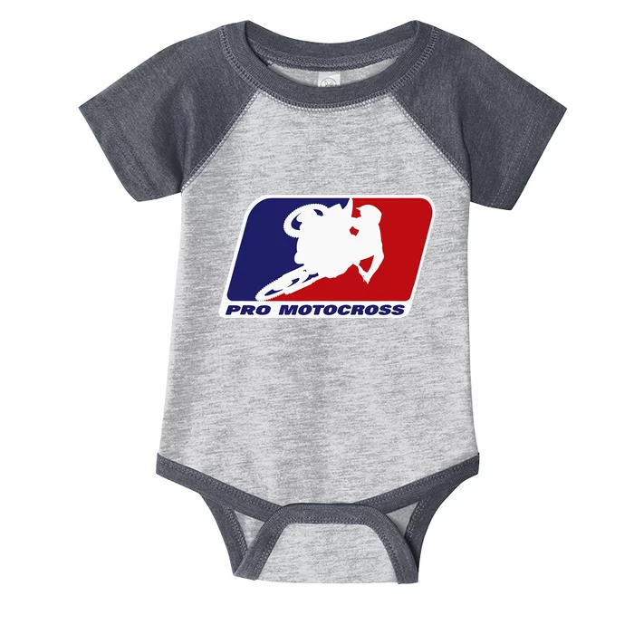 Motocross Pro Gift For Women Blue & Red Dirt Bike Infant Baby Jersey Bodysuit