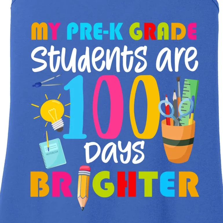 My Pregiftk Grade Students Are 100 Days Brighter Funny 100 Day Funny Gift Ladies Essential Tank