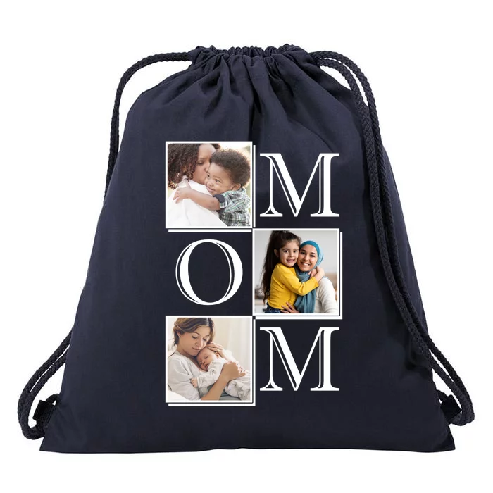 Mom Personalized Gift For Mothers Day Custom Photo Drawstring Bag