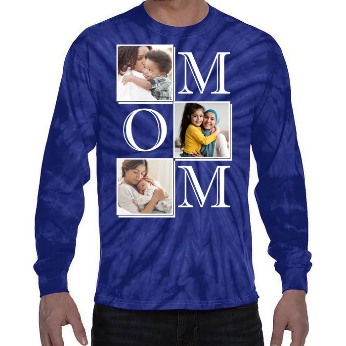 Mom Personalized Gift For Mothers Day Custom Photo Tie-Dye Long Sleeve Shirt