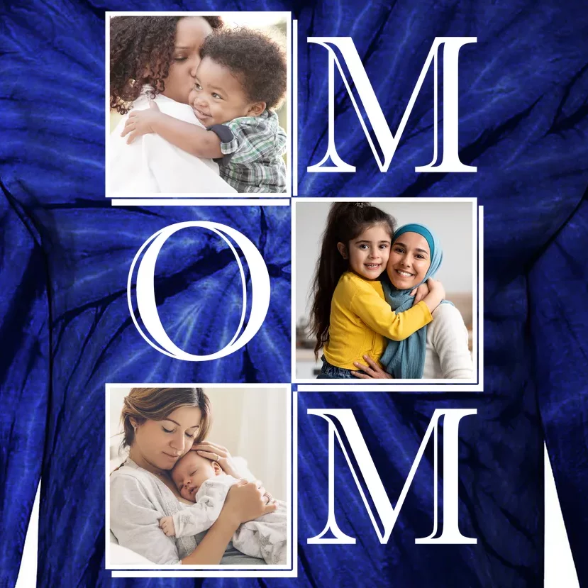 Mom Personalized Gift For Mothers Day Custom Photo Tie-Dye Long Sleeve Shirt