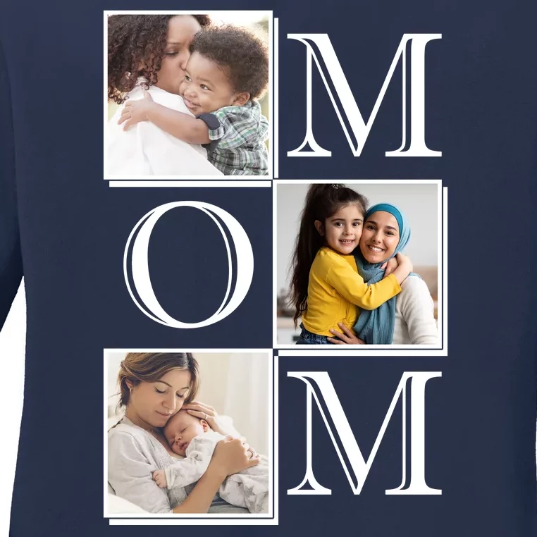 Mom Personalized Gift For Mothers Day Custom Photo Ladies Long Sleeve Shirt