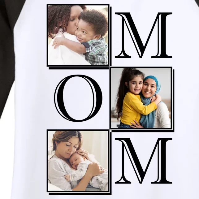 Mom Personalized Gift For Mothers Day Custom Photo Women's Tri-Blend 3/4-Sleeve Raglan Shirt