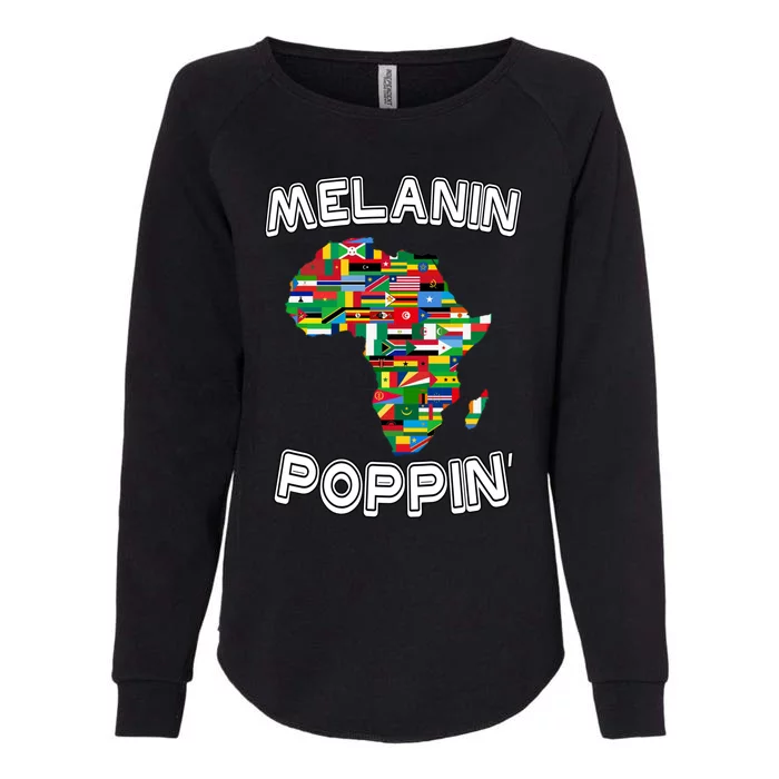 Melanin Poppin Gift Womens California Wash Sweatshirt