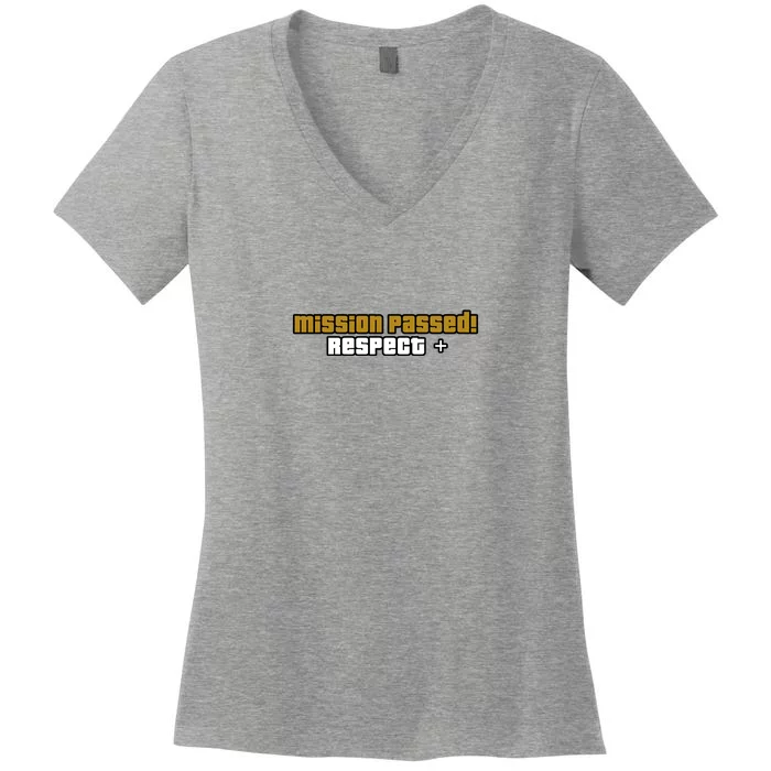 Mission Passed GTA SA Women's V-Neck T-Shirt