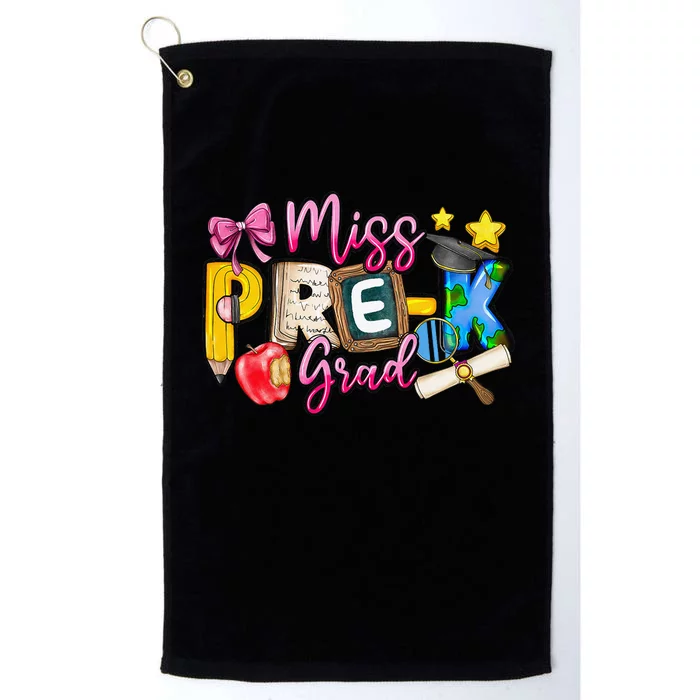 Miss PreK Grad Graduation Last Day Of School Platinum Collection Golf Towel