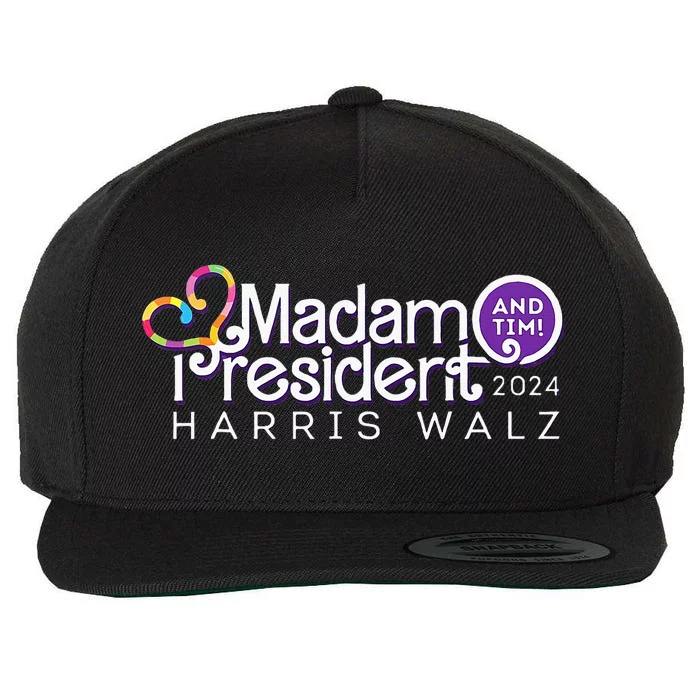 Madam President Harris Walz And Tim 2024 Wool Snapback Cap