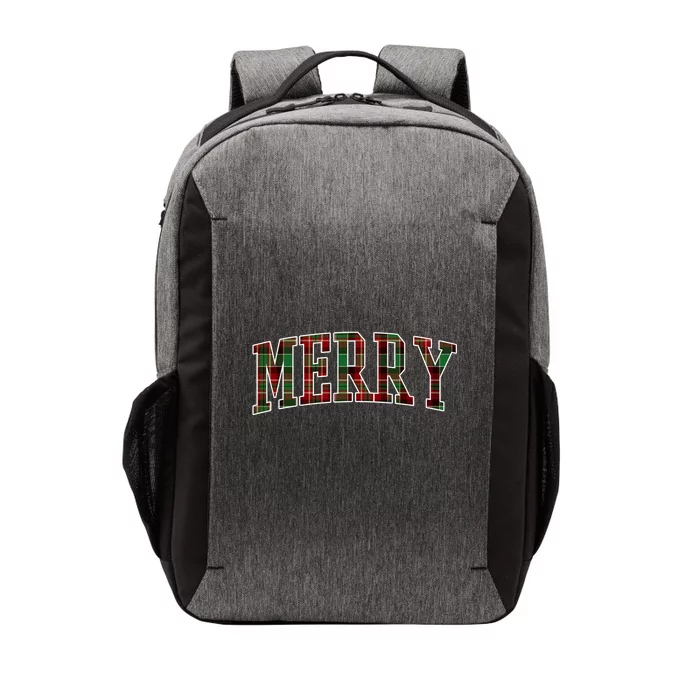 Merry Plaid Holiday Christmas Vector Backpack