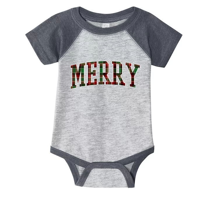 Merry Plaid Holiday Christmas Infant Baby Jersey Bodysuit