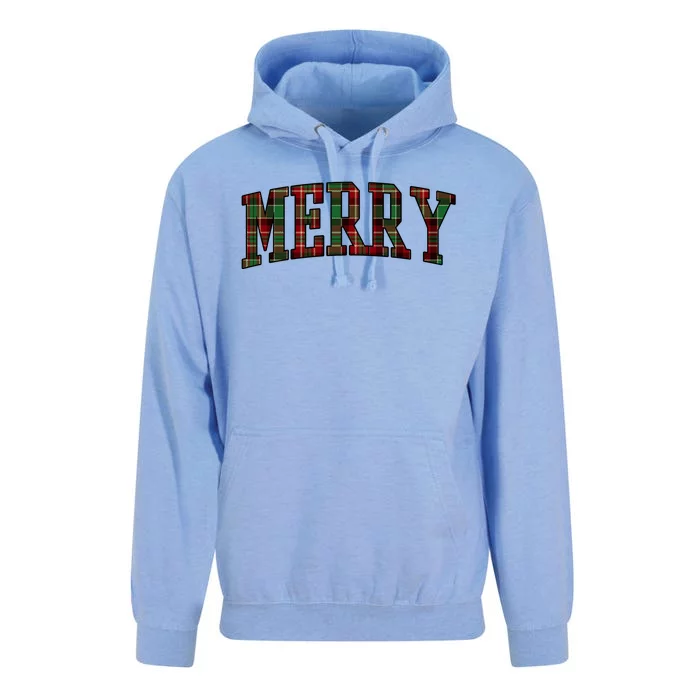 Merry Plaid Holiday Christmas Unisex Surf Hoodie