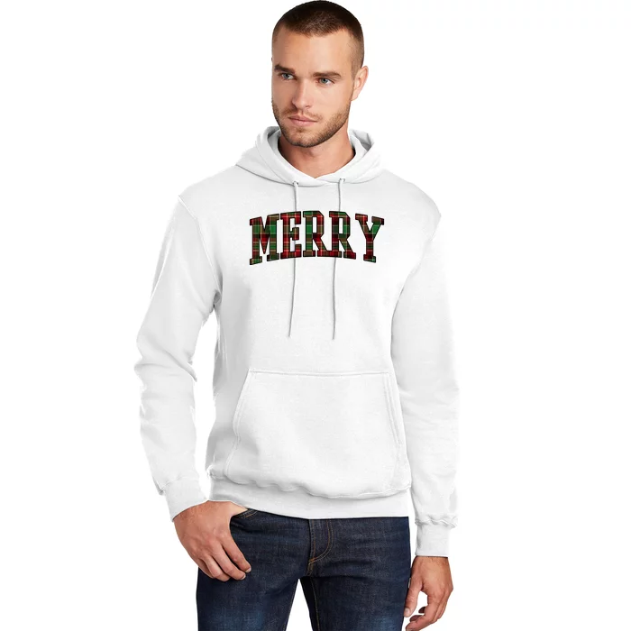 Merry Plaid Holiday Christmas Hoodie