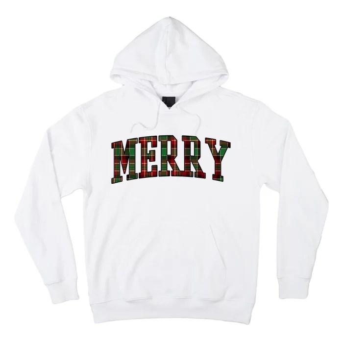 Merry Plaid Holiday Christmas Hoodie