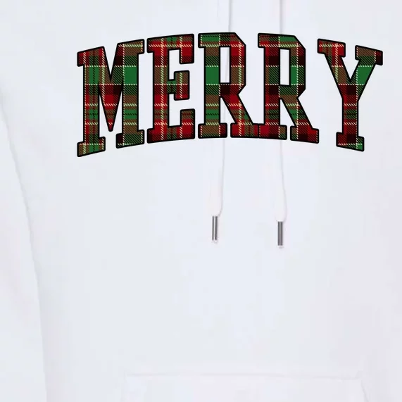 Merry Plaid Holiday Christmas Premium Hoodie