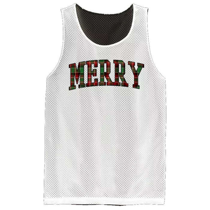 Merry Plaid Holiday Christmas Mesh Reversible Basketball Jersey Tank