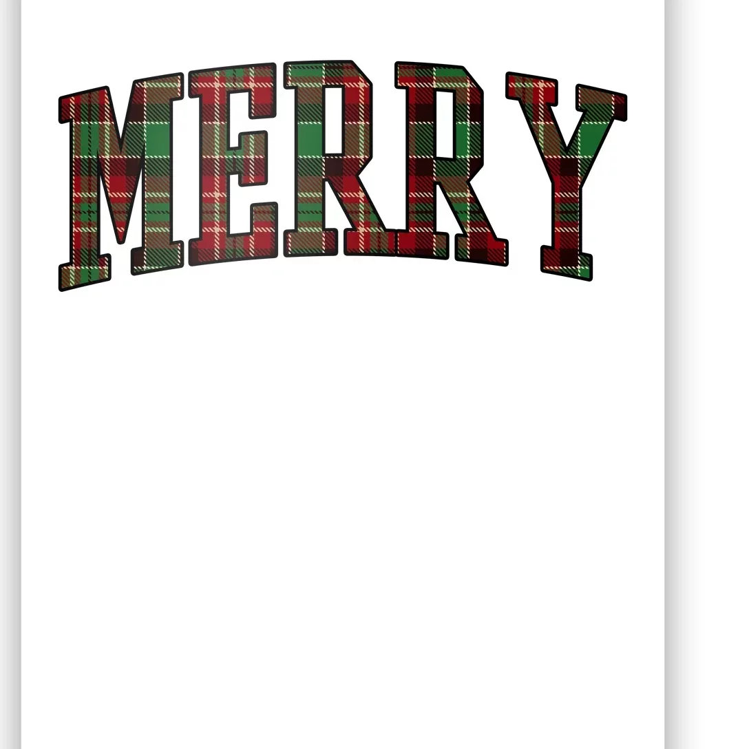 Merry Plaid Holiday Christmas Poster