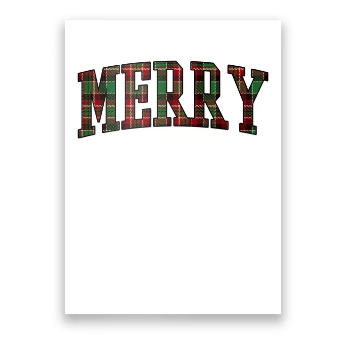 Merry Plaid Holiday Christmas Poster