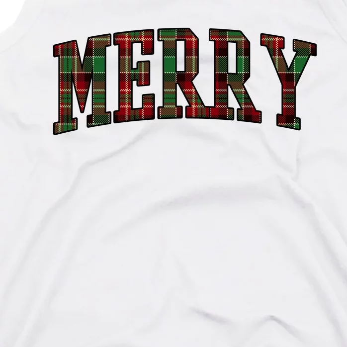 Merry Plaid Holiday Christmas Tank Top