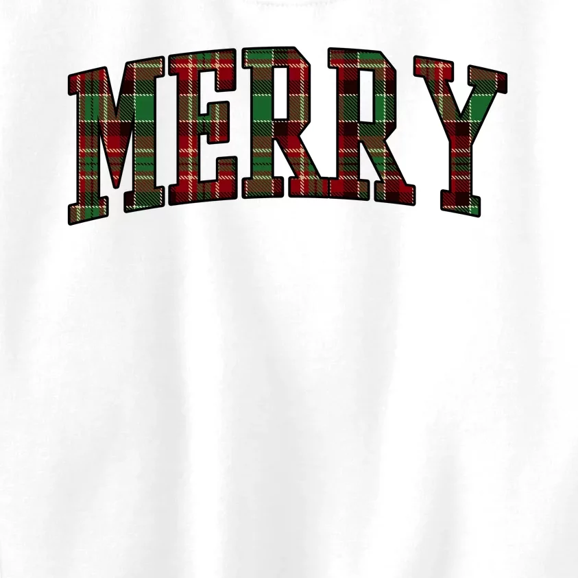 Merry Plaid Holiday Christmas Kids Sweatshirt