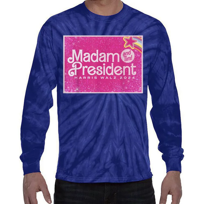 Madam President Harris Waltz 2024 Tie-Dye Long Sleeve Shirt