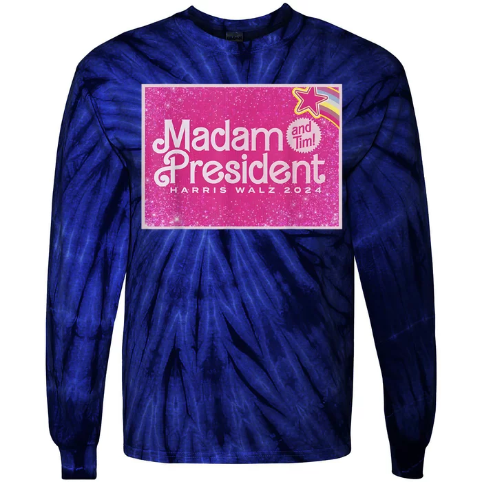 Madam President Harris Waltz 2024 Tie-Dye Long Sleeve Shirt