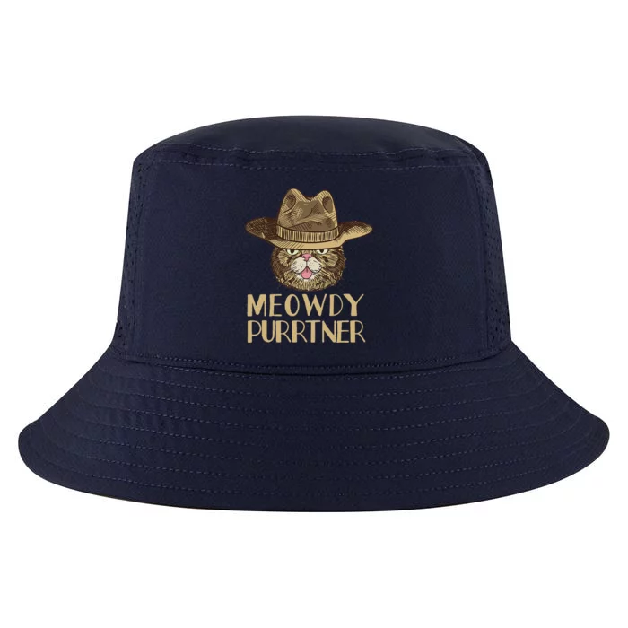 Meowdy Purrtner (Howdy Partner) Funny Southern Cat Pun Cool Comfort Performance Bucket Hat