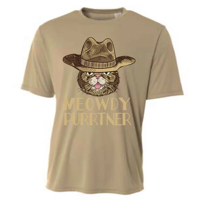 Meowdy Purrtner (Howdy Partner) Funny Southern Cat Pun Cooling Performance Crew T-Shirt