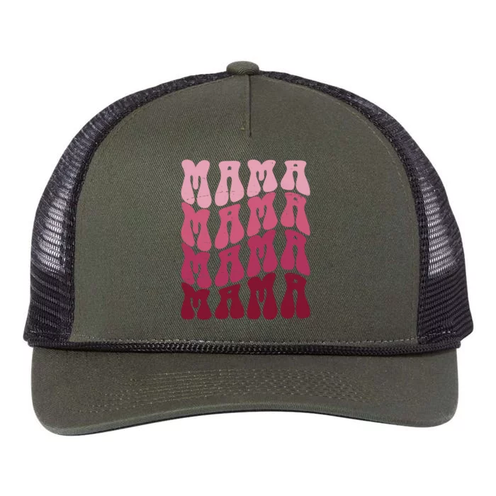 Mama Pink Hippie Retro Retro Rope Trucker Hat Cap