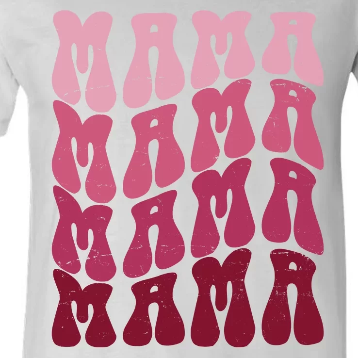 Mama Pink Hippie Retro V-Neck T-Shirt