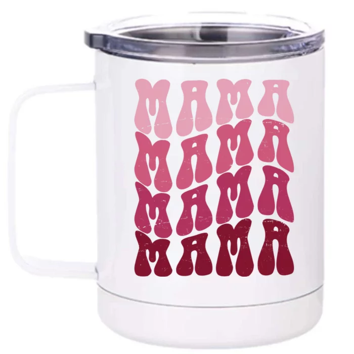 Mama Pink Hippie Retro Front & Back 12oz Stainless Steel Tumbler Cup