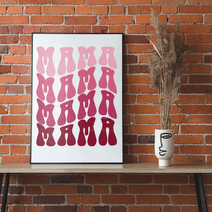 Mama Pink Hippie Retro Poster