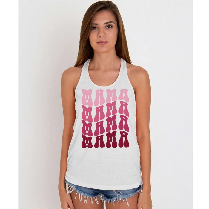 Mama Pink Hippie Retro Women's Knotted Racerback Tank