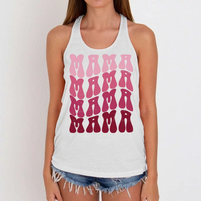 Mama Pink Hippie Retro Women's Knotted Racerback Tank