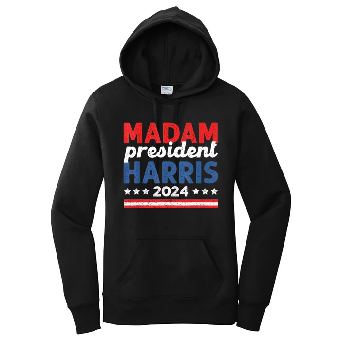 Madam President Harris For Cat Ladies And Women Feminist Women's Pullover Hoodie