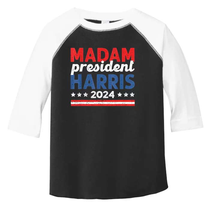 Madam President Harris For Cat Ladies And Women Feminist Toddler Fine Jersey T-Shirt