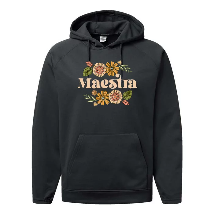 Maestra Proud Hispanic Spanish Teacher Bilingual Teacher Performance Fleece Hoodie