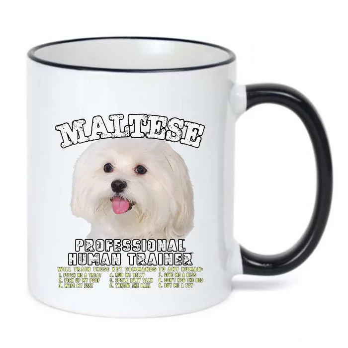 Maltese Professional Human Trainer Cute Dog Black Color Changing Mug