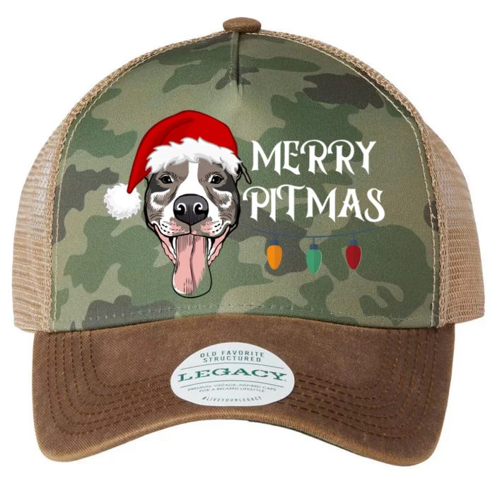 Merry Pitmas Happy Pitbull Santa Pitbull Christmas Cool Gift Legacy Tie Dye Trucker Hat