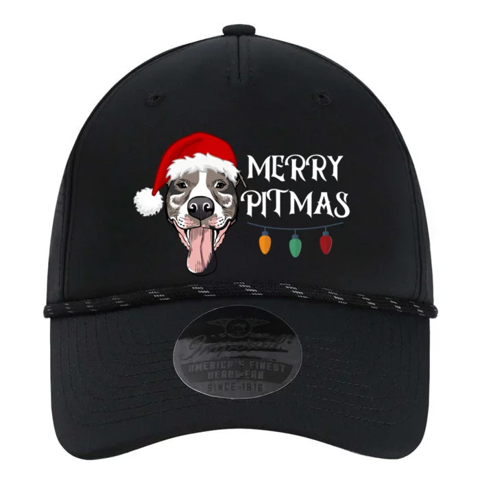 Merry Pitmas Happy Pitbull Santa Pitbull Christmas Cool Gift Performance The Dyno Cap