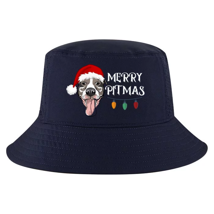 Merry Pitmas Happy Pitbull Santa Pitbull Christmas Cool Gift Cool Comfort Performance Bucket Hat