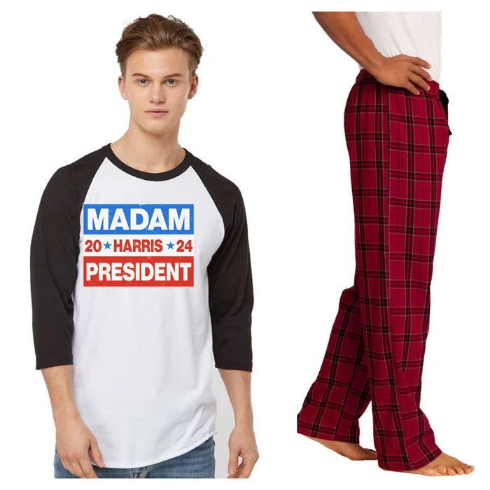 Madam President Harris Vote Kamala Harris 2024 Election Raglan Sleeve Pajama Set