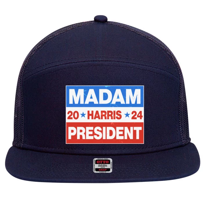 Madam President Harris Vote Kamala Harris 2024 Election 7 Panel Mesh Trucker Snapback Hat