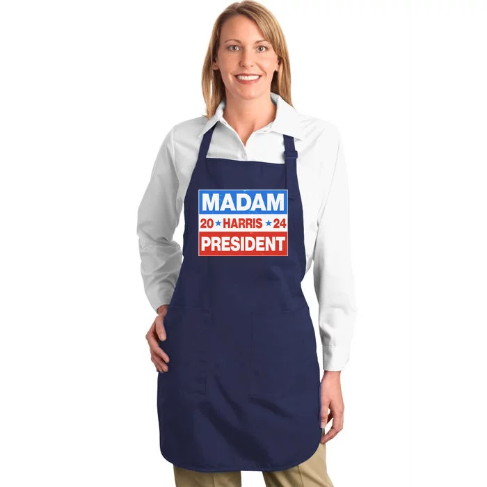 Madam President Harris Vote Kamala Harris 2024 Election Full-Length Apron With Pocket