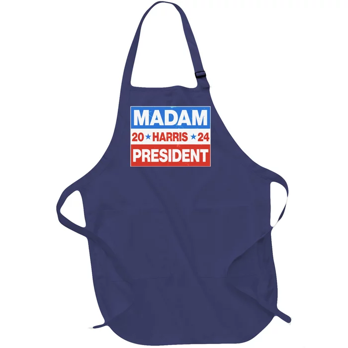 Madam President Harris Vote Kamala Harris 2024 Election Full-Length Apron With Pocket