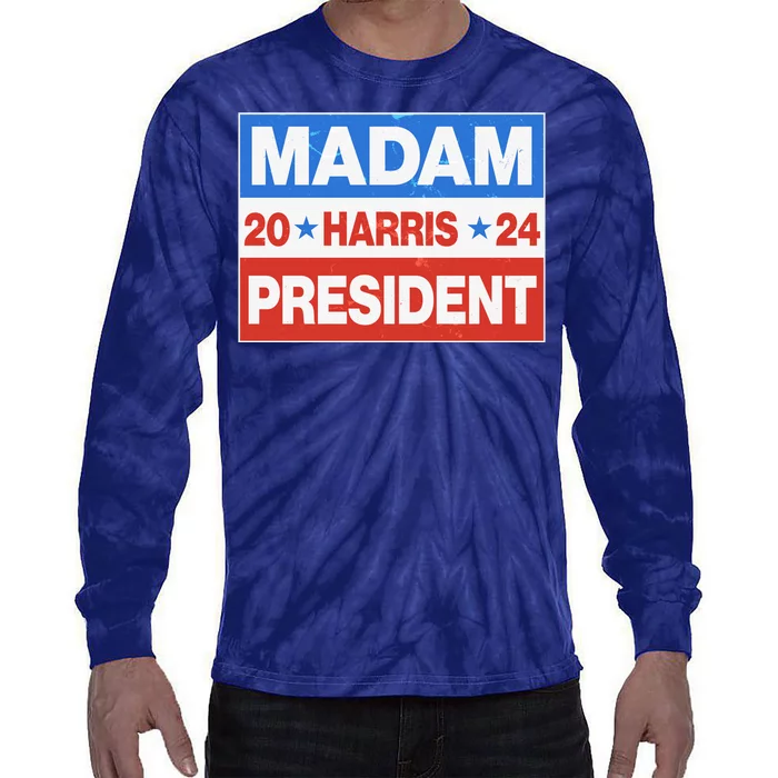 Madam President Harris Vote Kamala Harris 2024 Election Tie-Dye Long Sleeve Shirt