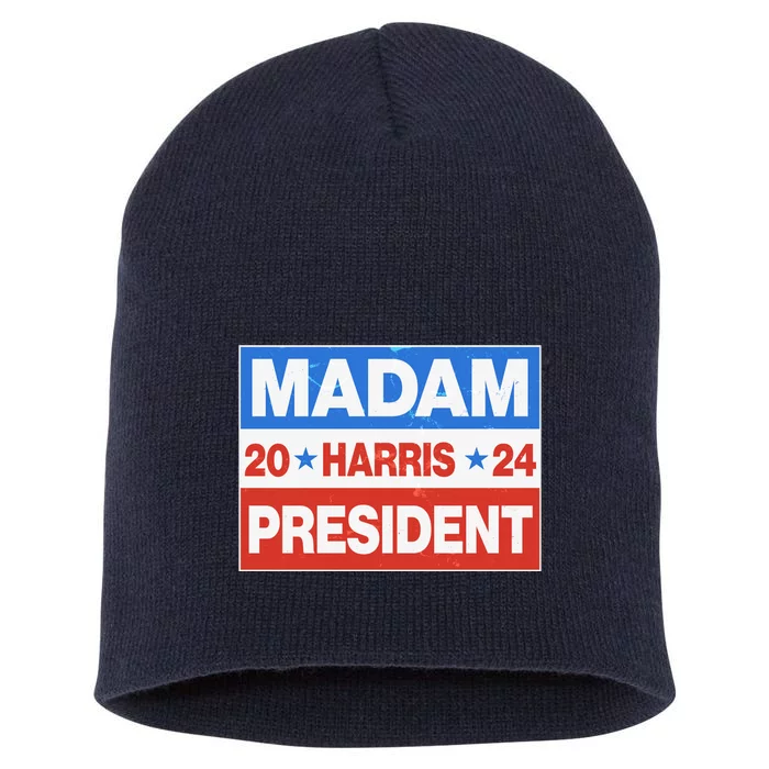 Madam President Harris Vote Kamala Harris 2024 Election Short Acrylic Beanie