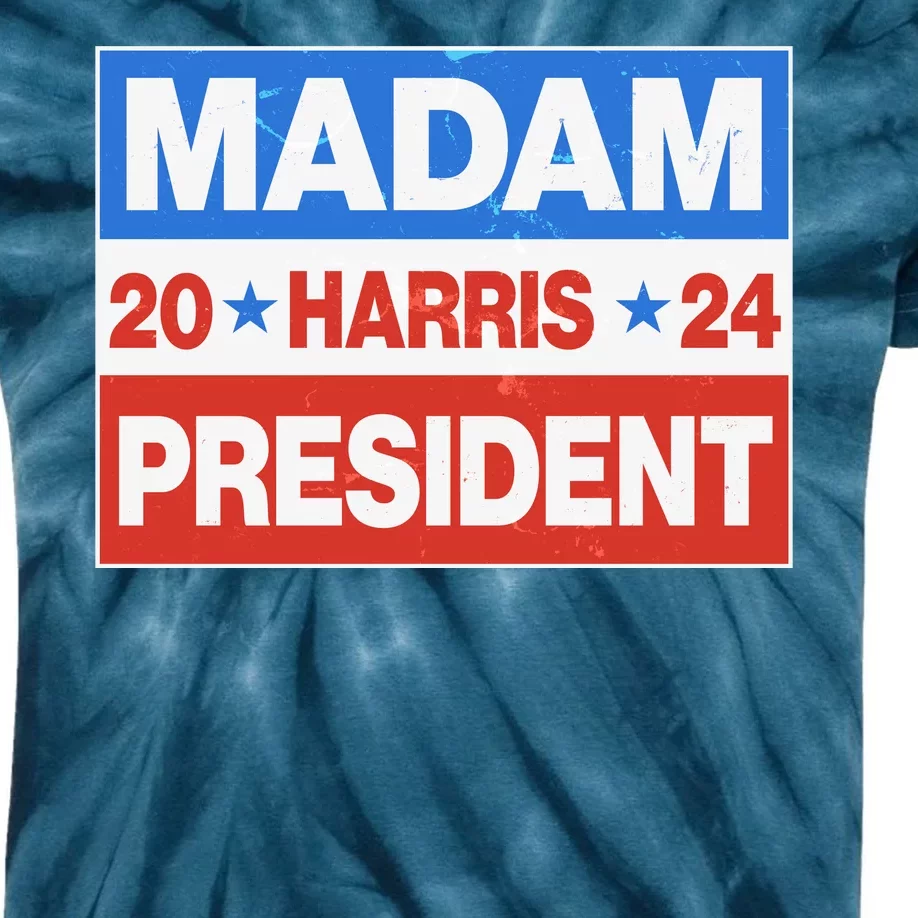 Madam President Harris Vote Kamala Harris 2024 Election Kids Tie-Dye T-Shirt