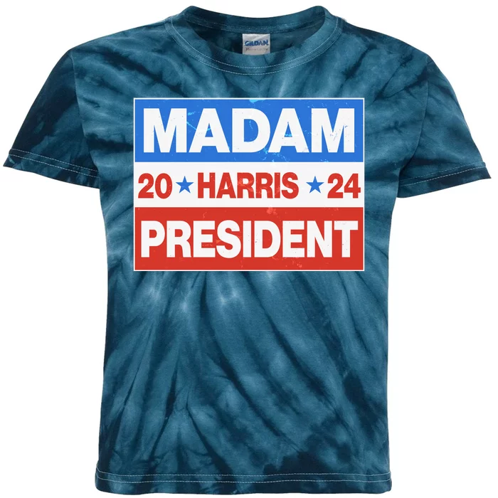 Madam President Harris Vote Kamala Harris 2024 Election Kids Tie-Dye T-Shirt