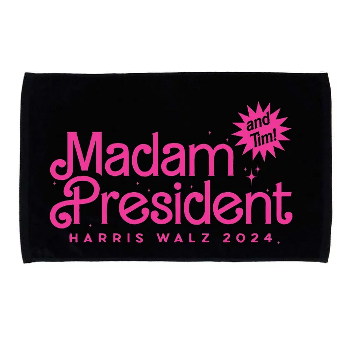 Madam President Harris Walz 2024 And Tim Walz Microfiber Hand Towel