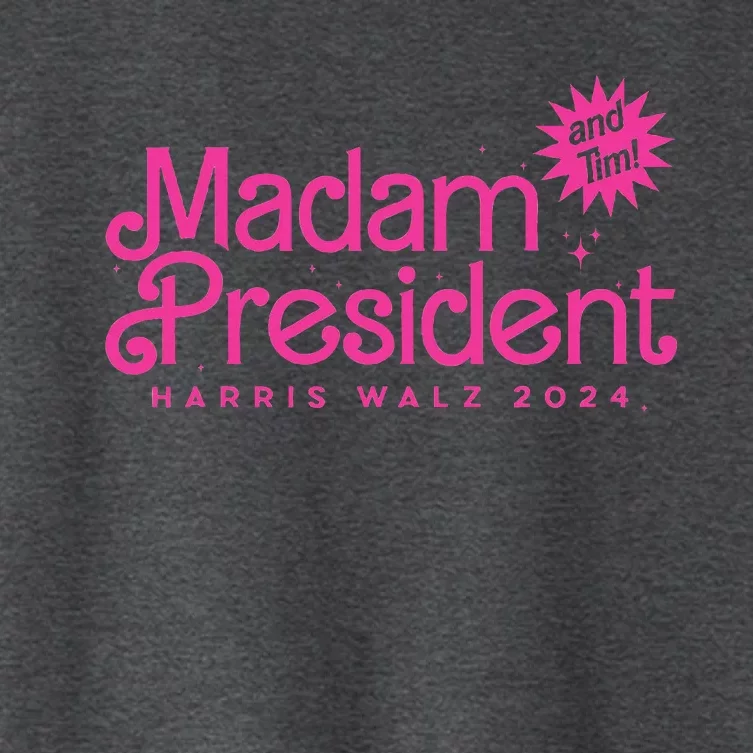 Madam President Harris Walz 2024 And Tim Walz Women's Crop Top Tee